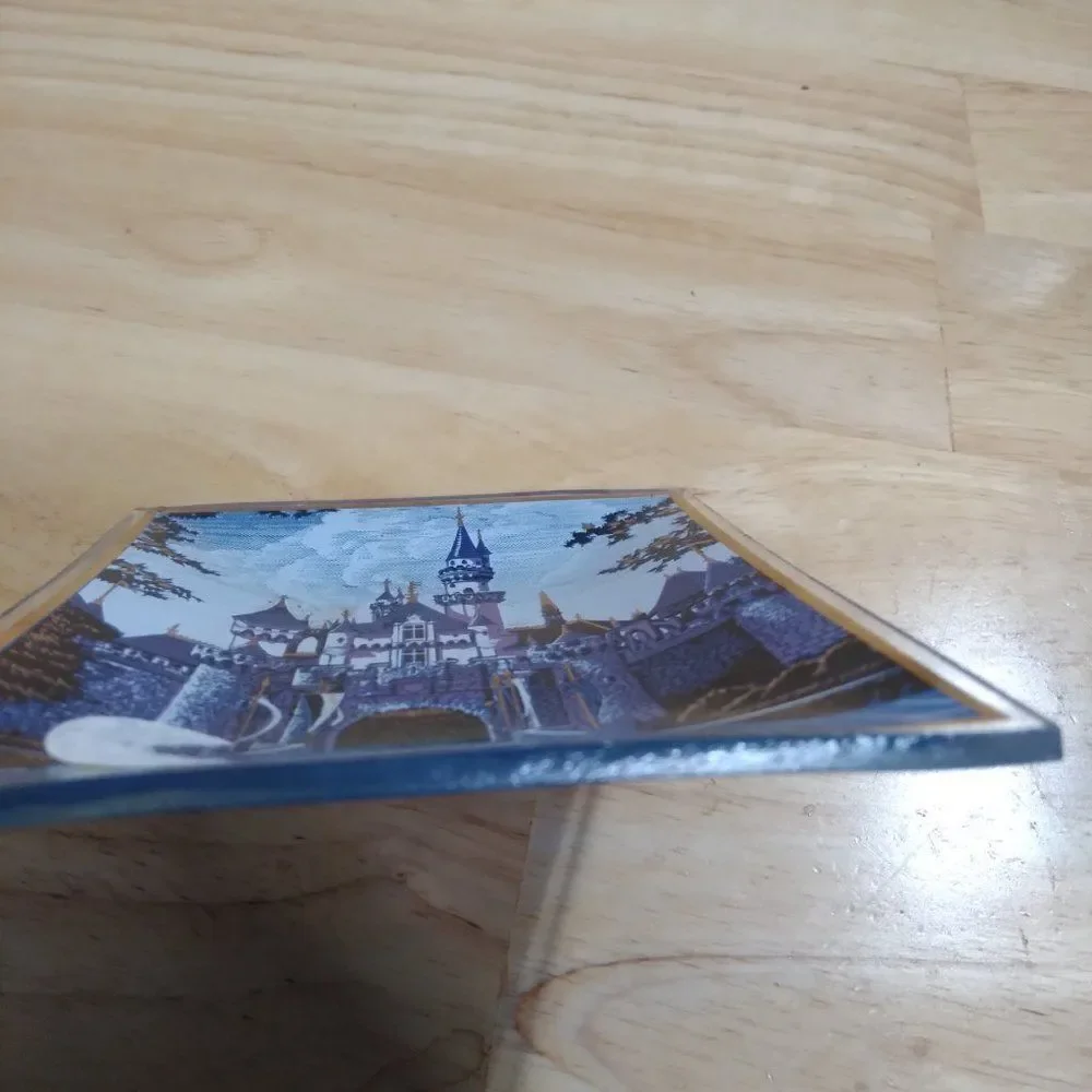 NEW Deadstock Vintage Disneyland Castle Glass Ashtray Trinket Tray